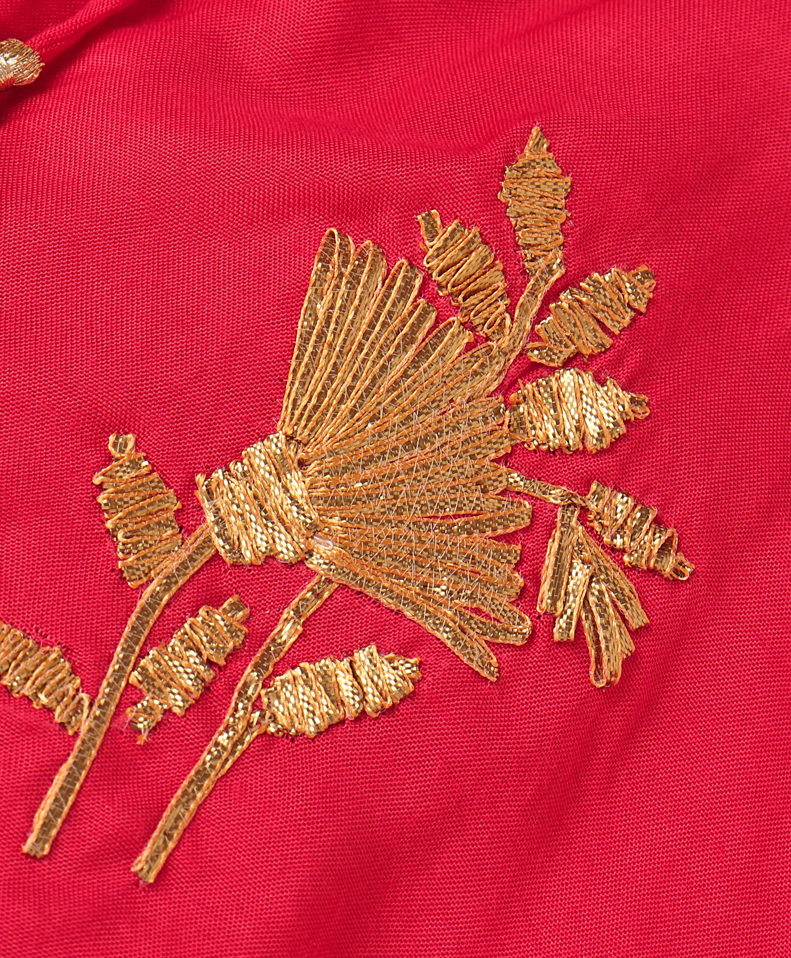 Girls Stylish Gold Embroidered cape with viscose Gold Printed Dress