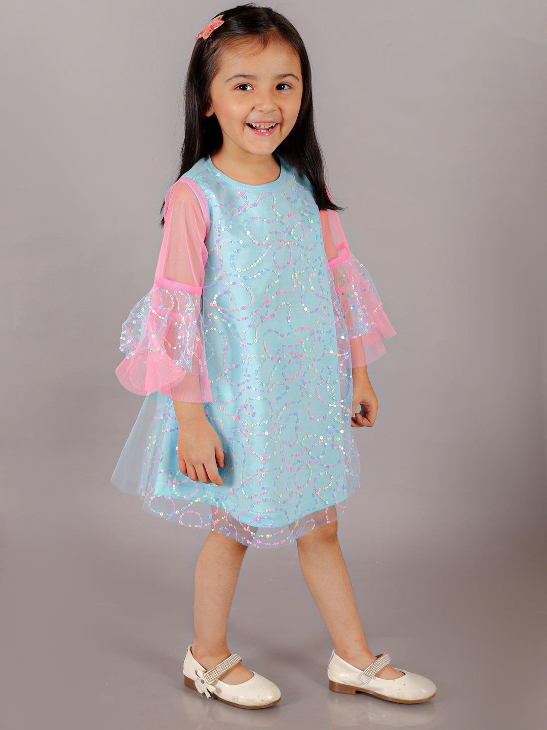 Razzle Dazzle Girls Blue Sequins Party Dress