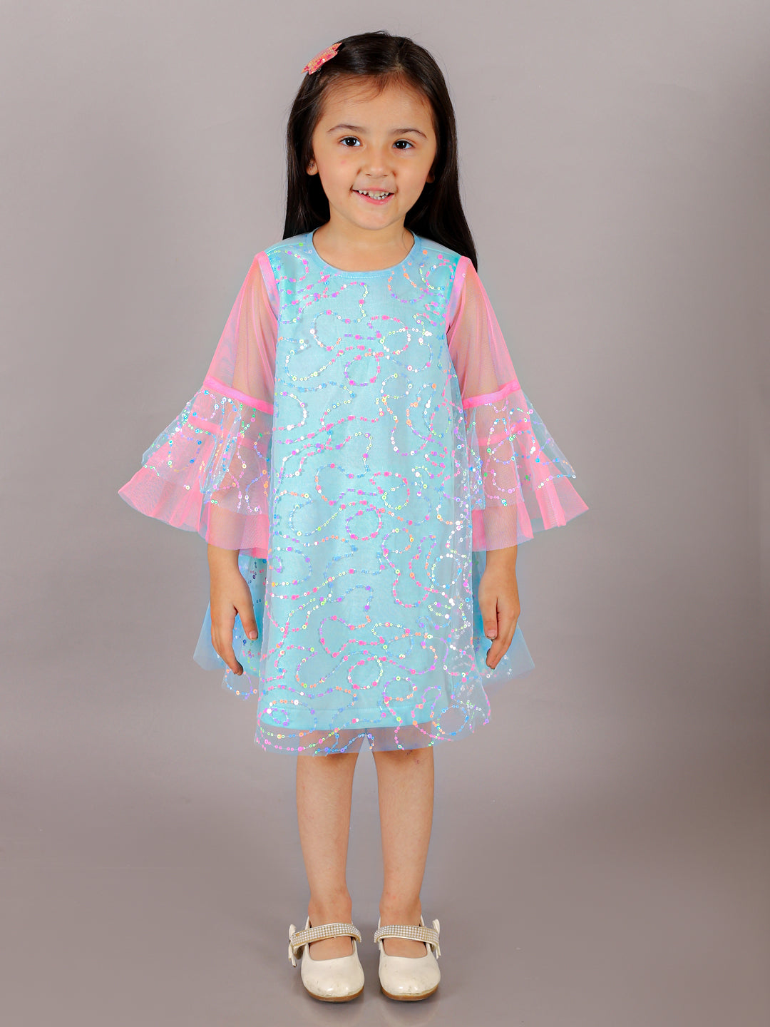 Razzle Dazzle Girls Blue Sequins Party Dress