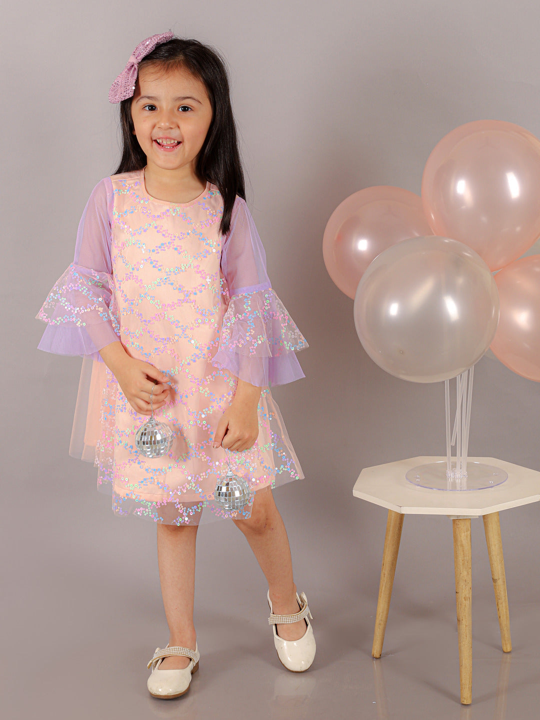 Razzle Dazzle Girls Pink Sequins Party Dress