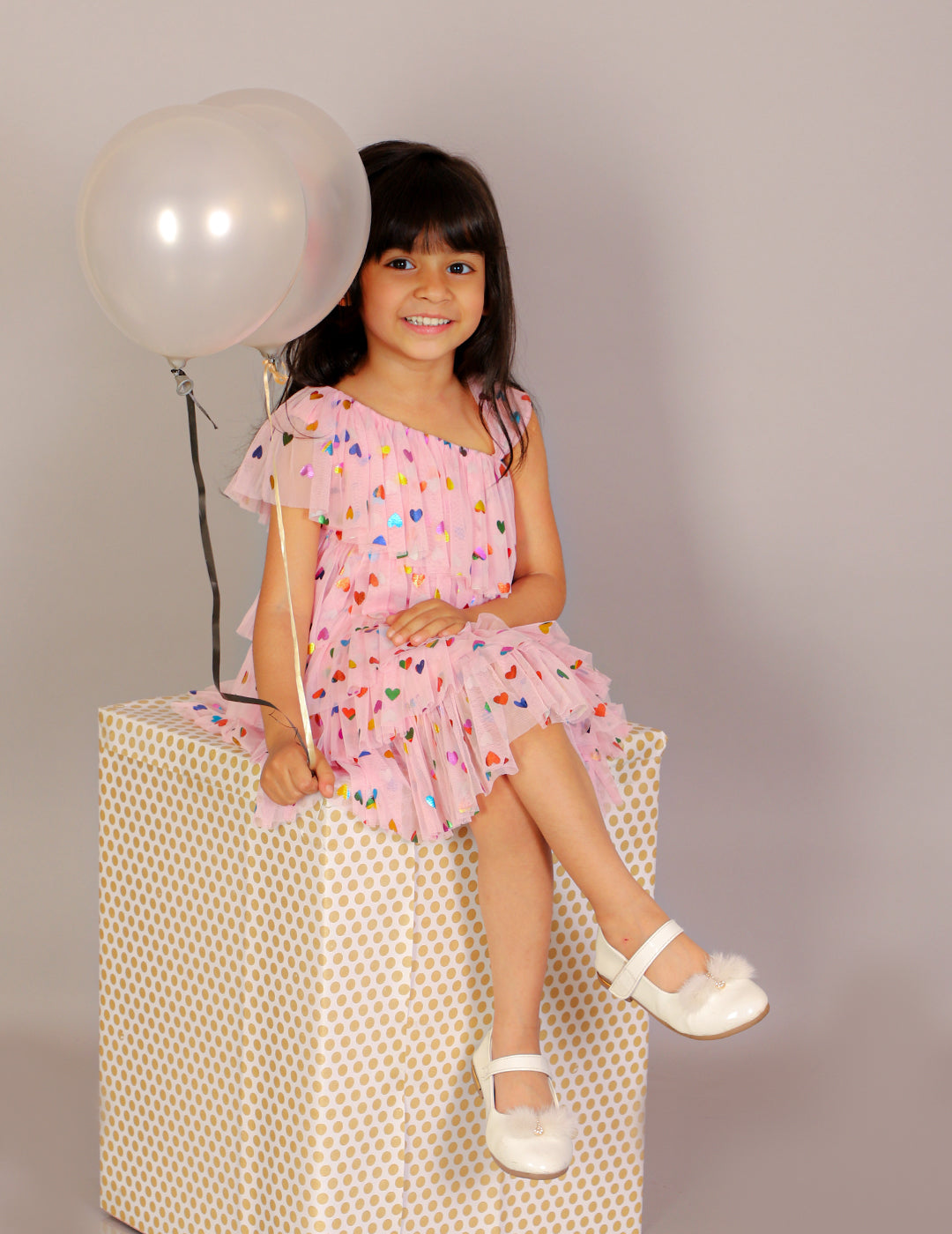 Glam up Girls Pink Tiered Pleating Party Dress