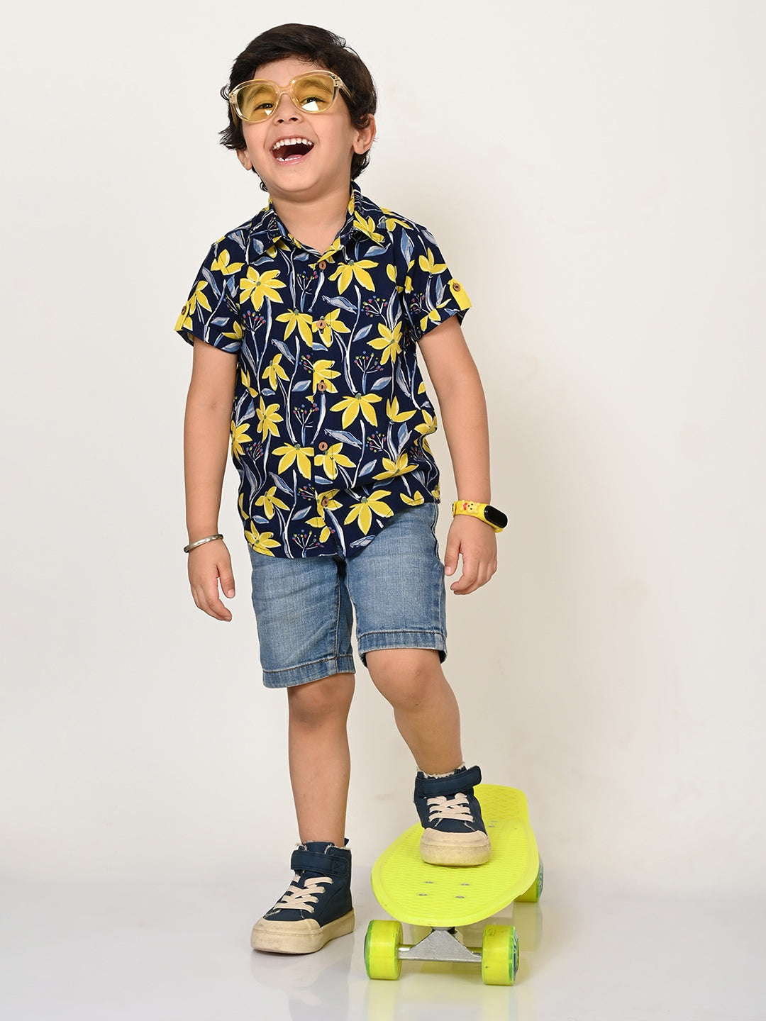 Sassy Boho Boys Navy Shirt from the sibling collection