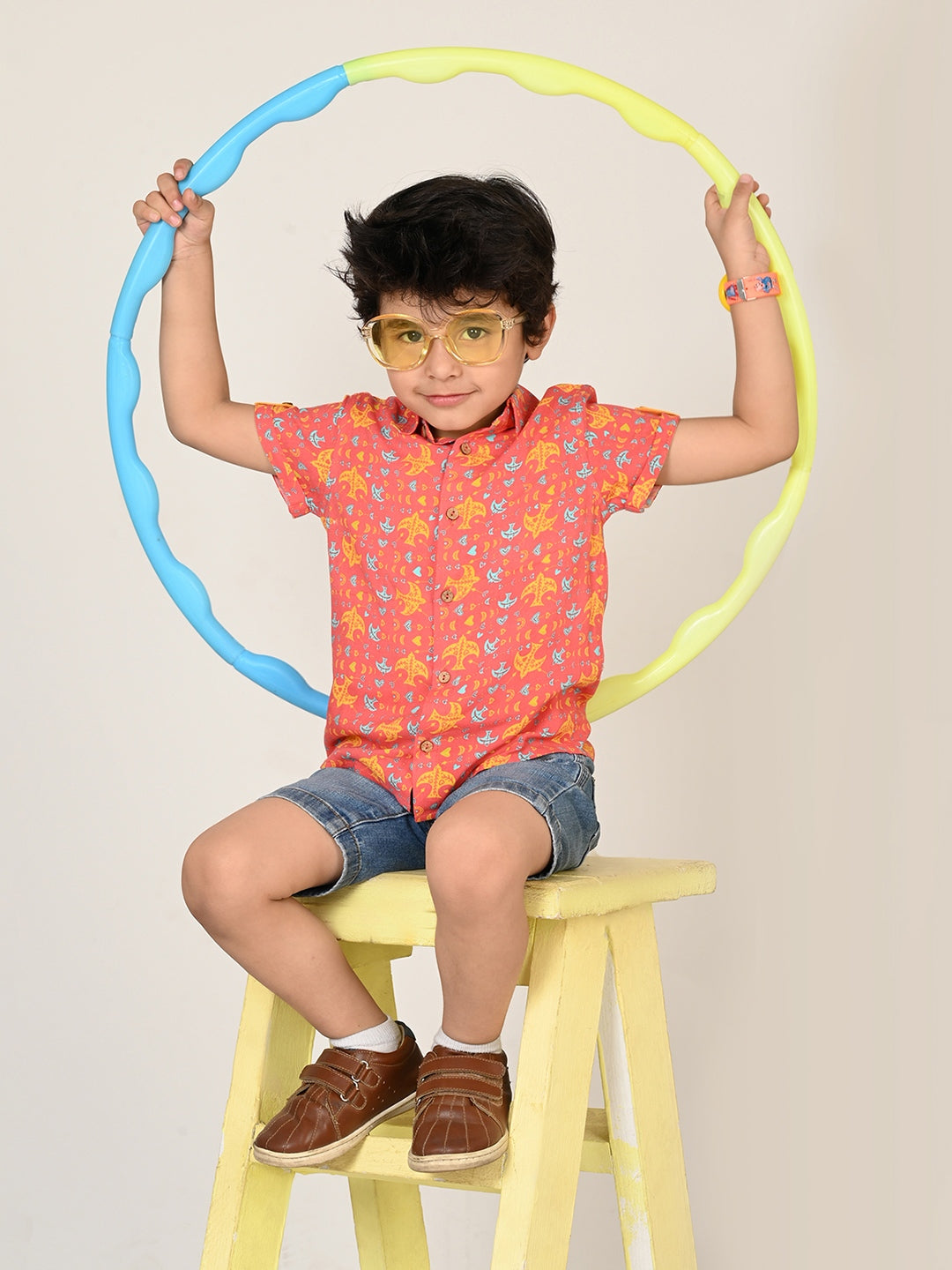 Sassy Boho Boys Orange Shirt from the sibling collection