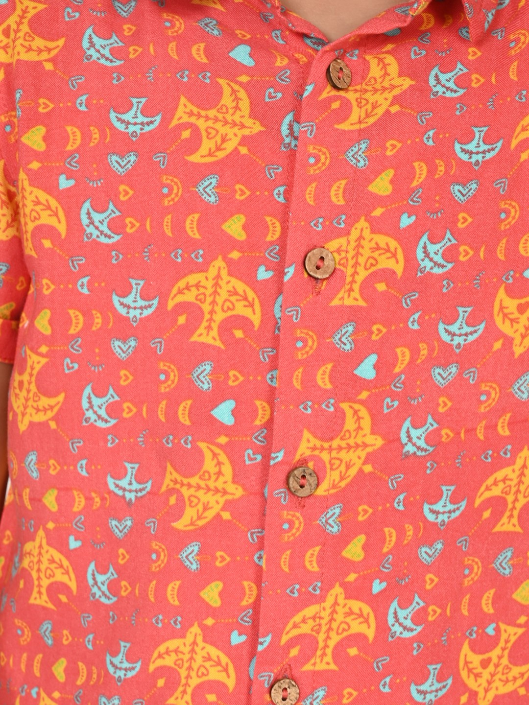 Sassy Boho Boys Orange Shirt from the sibling collection