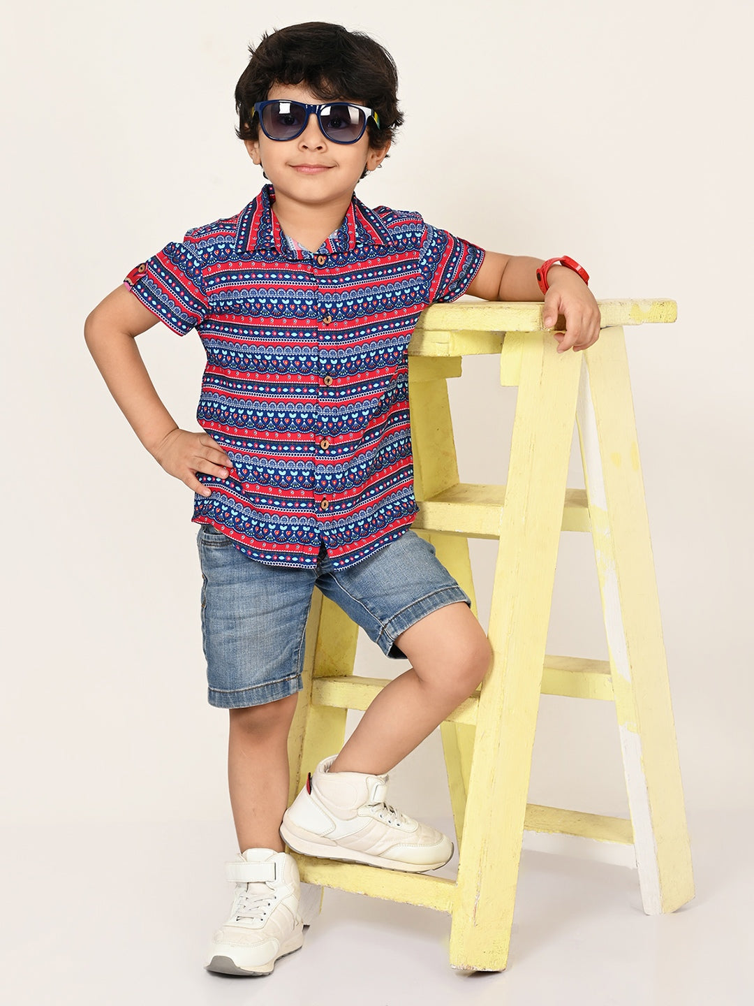 Sassy Boho Boys Blue Shirt from the sibling collection
