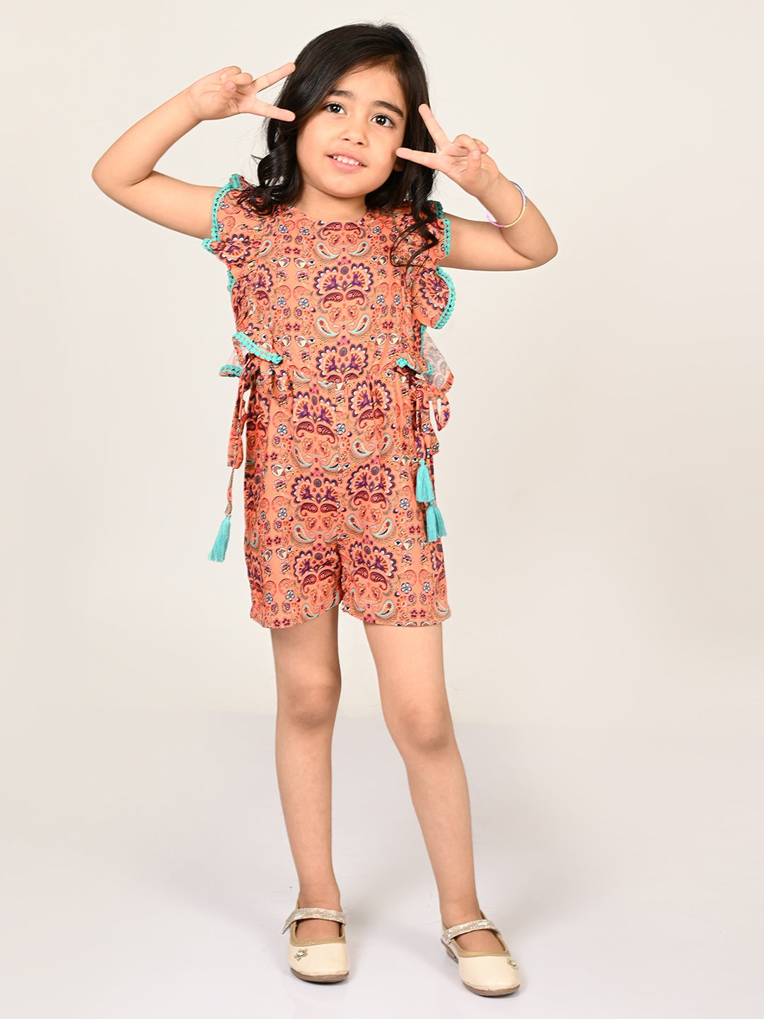 Sassy Boho Girls Orange jumpsuit from the sibling collection