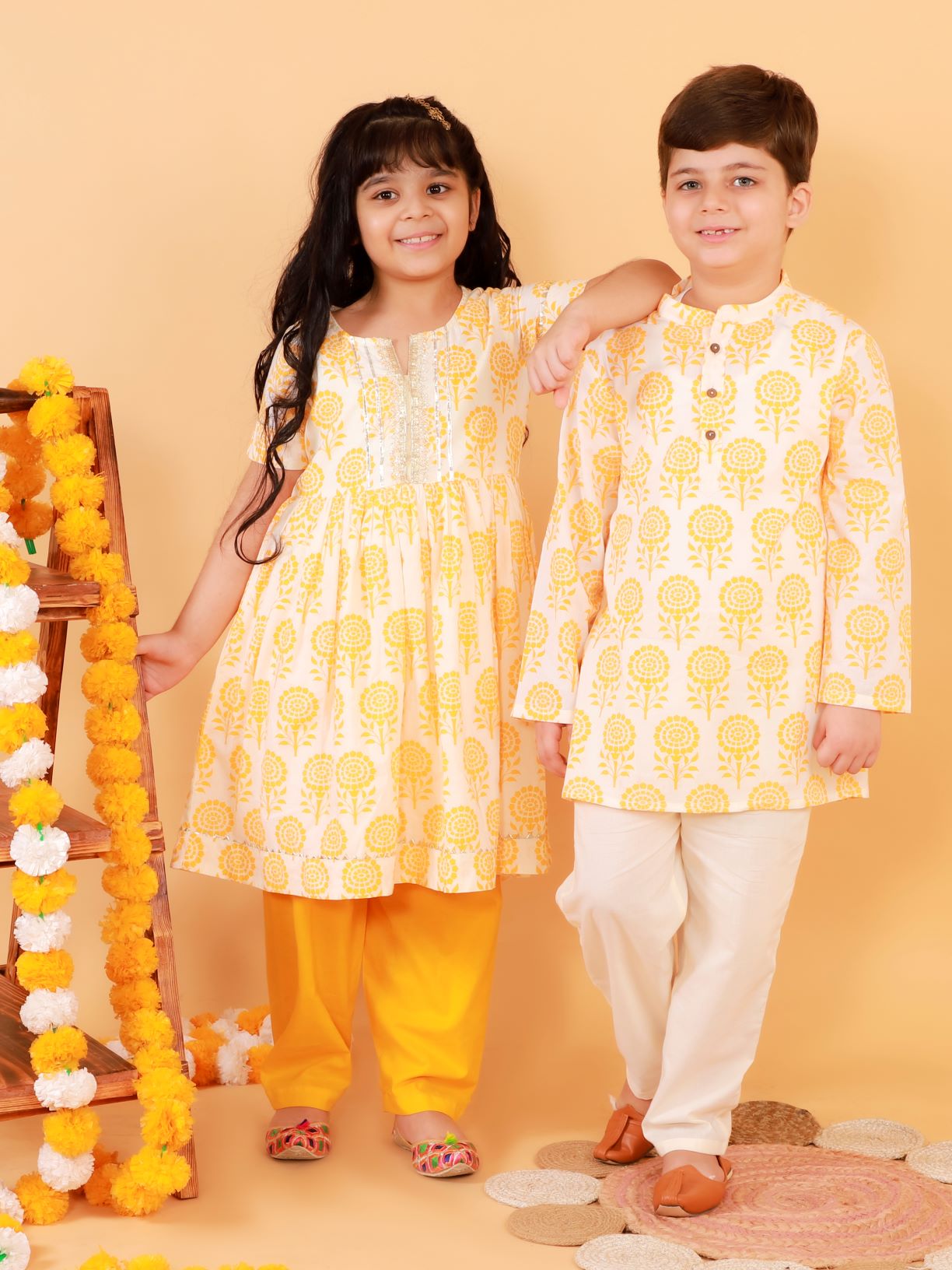 Lil Drama Girls Kurta Pyjama set