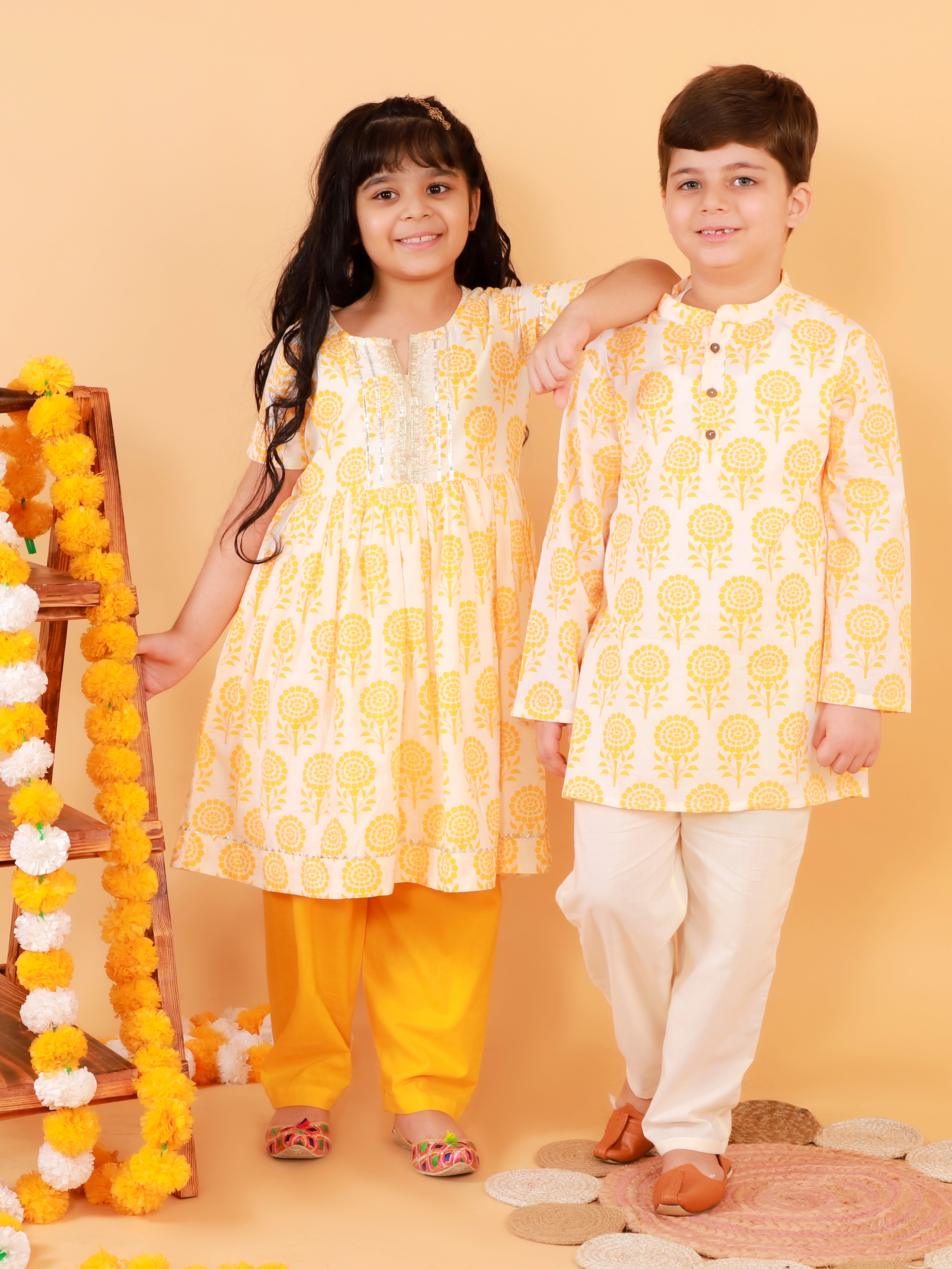 Lil Drama Girls Kurta Pyjama set
