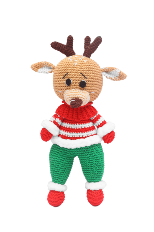 Handcrafted Amigurumi Christmas Soft Toy- Cute Boy Reindeer