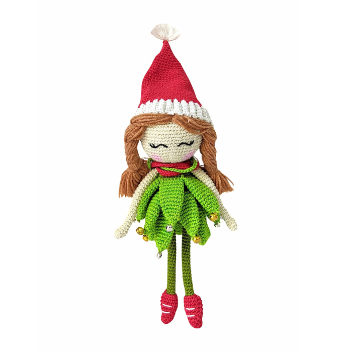 Handcrafted Amigurumi Christmas Soft Toy- Girl Elf