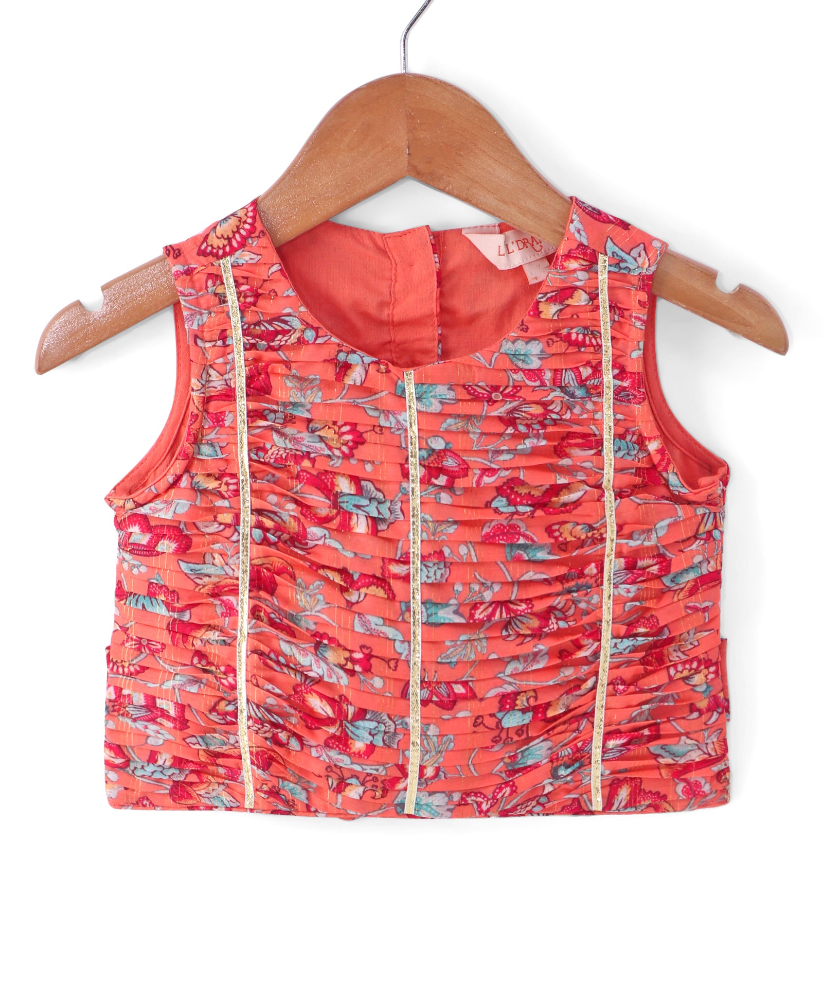 Golden Weaves Orange Crop Top with Palazzo Girls Co-ordinate set