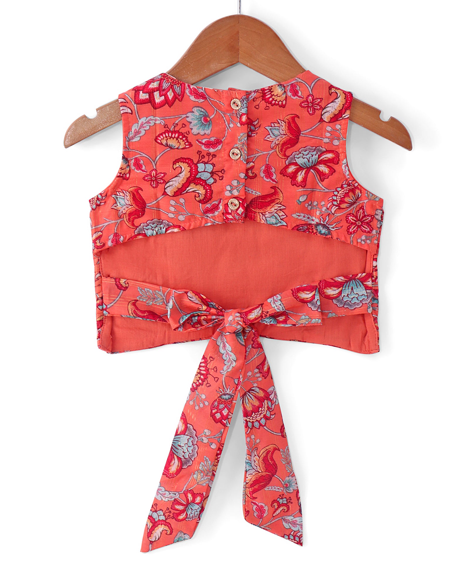 Golden Weaves Orange Crop Top with Palazzo Girls Co-ordinate set