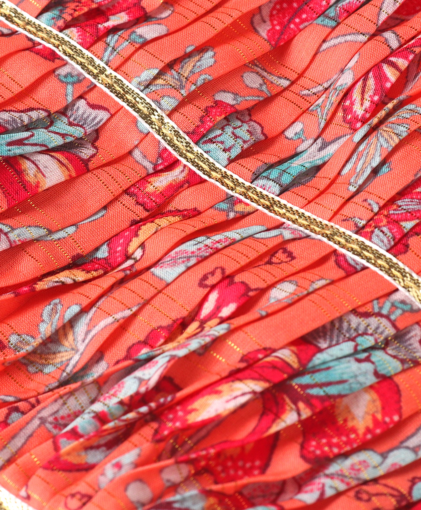 Golden Weaves Orange Crop Top with Palazzo Girls Co-ordinate set