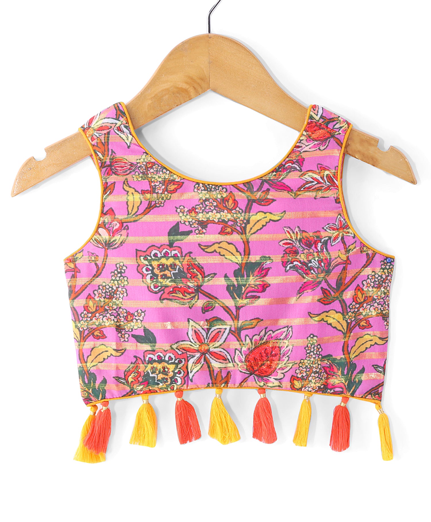 Golden Weaves Girls Purple Lehanga Choli Set