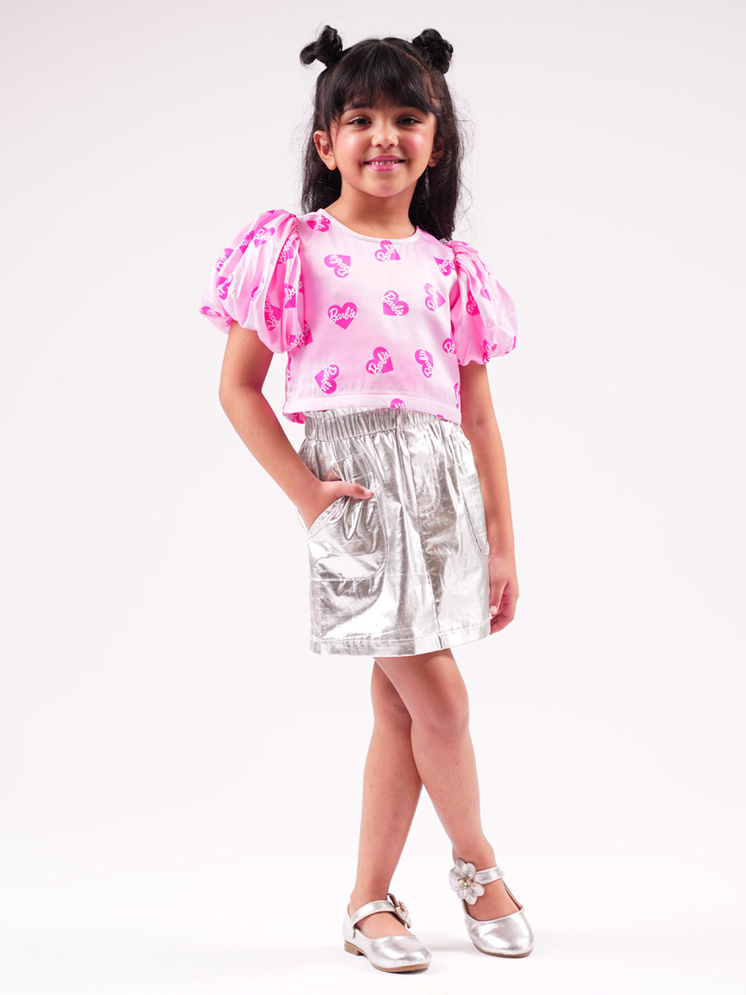 Barbie Ballerina Pink Shimmer Rockstar Party Girls Co-ordinate set For Girls