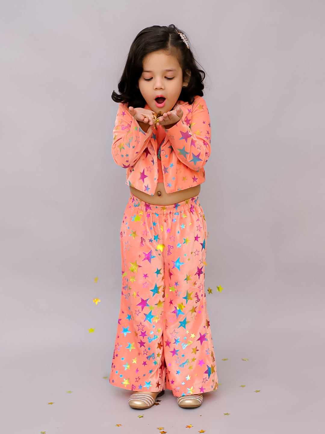 Girls Pink Barbie Jacket and Pant with Bustier