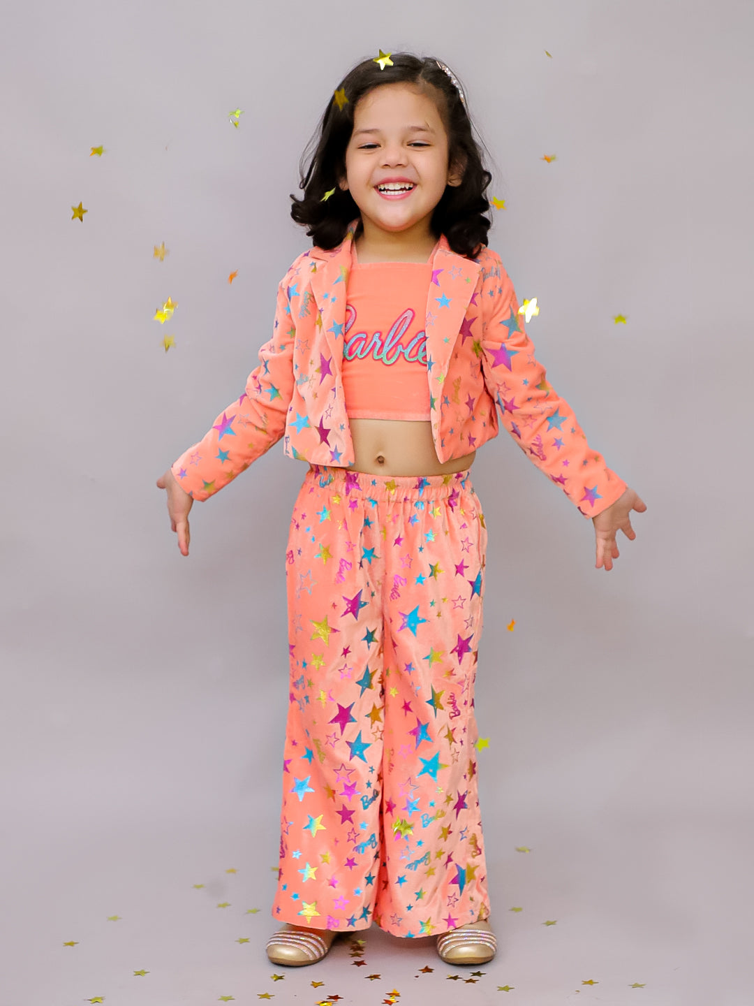 Girls Pink Barbie Jacket and Pant with Bustier