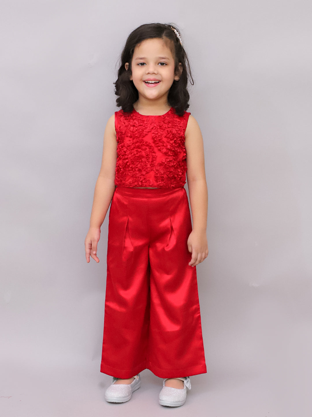 Party Red Top with Pant for Girls