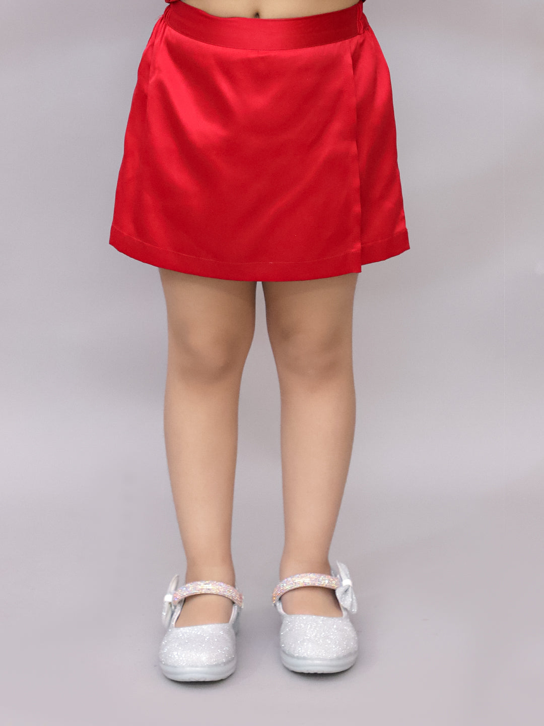 Party Red Top with Shorts for Girls