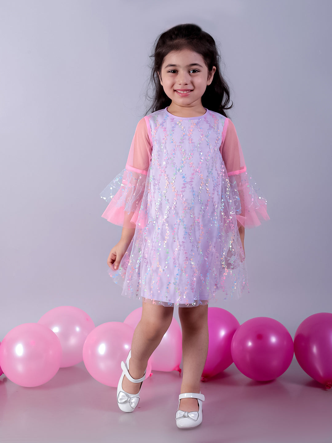 Razzle Dazzle Girls Blue Mulit Colour Sequins Party Dress