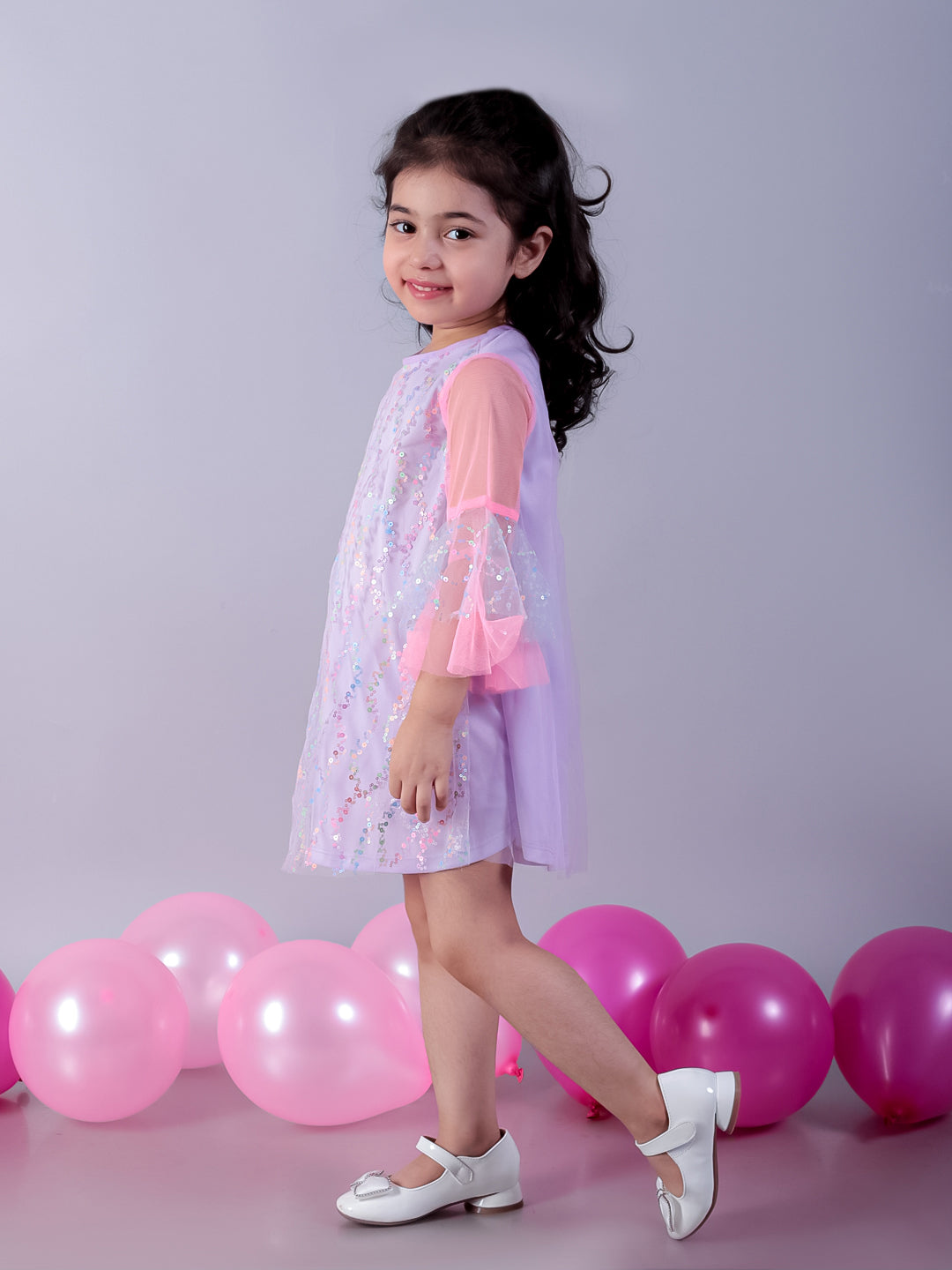 Razzle Dazzle Girls Blue Mulit Colour Sequins Party Dress