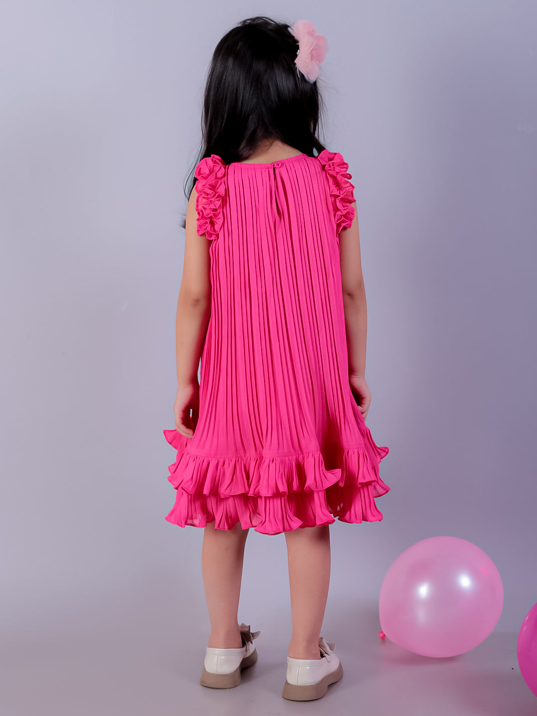 Glam up Girls Pink Fit And Flare Party Dress