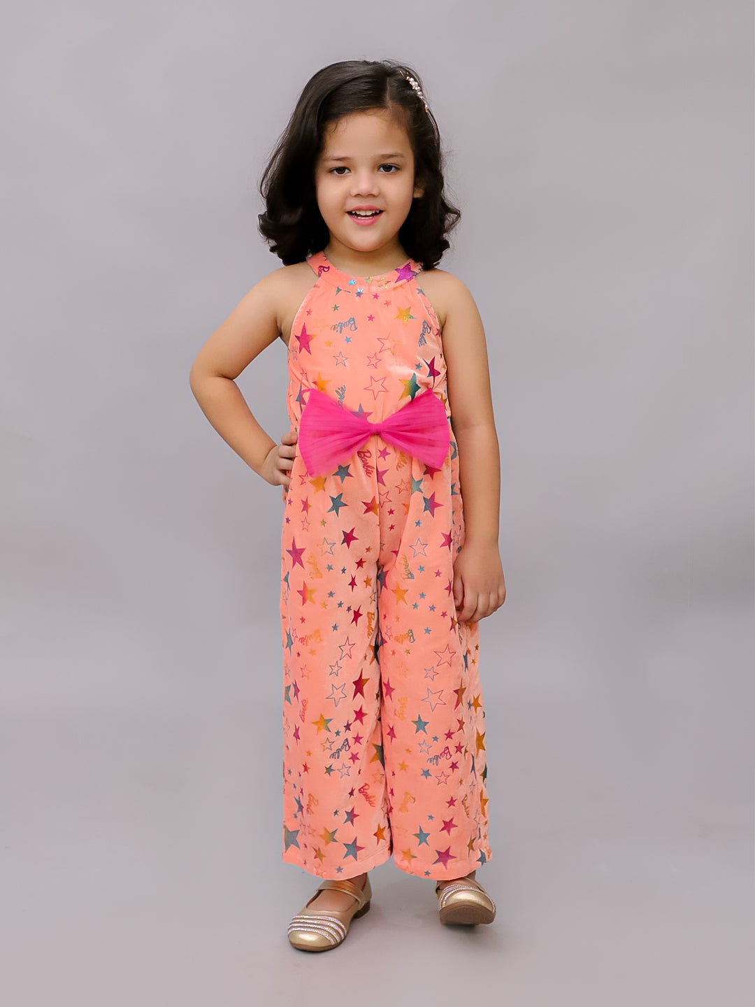 Girls Pink Barbie Jumper with 3D bow