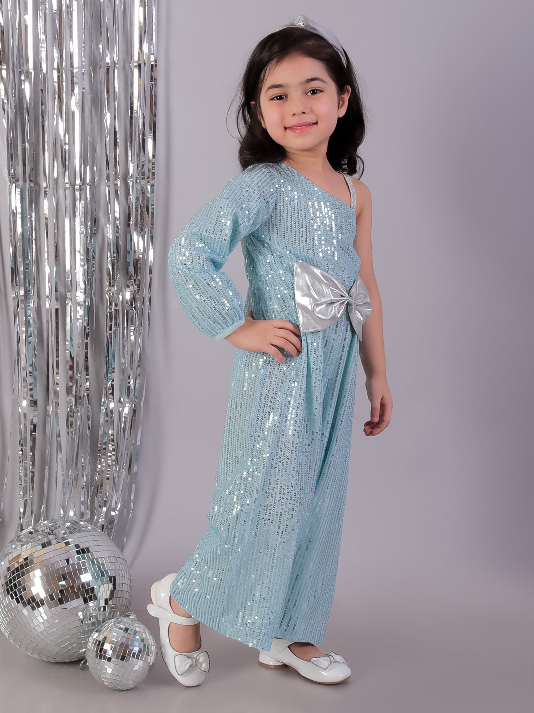 Razzle Dazzle Girls Sky Blue Party Jumper