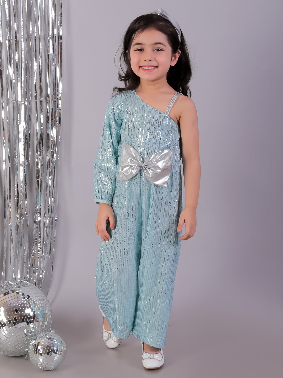 Razzle Dazzle Girls Sky Blue Party Jumper