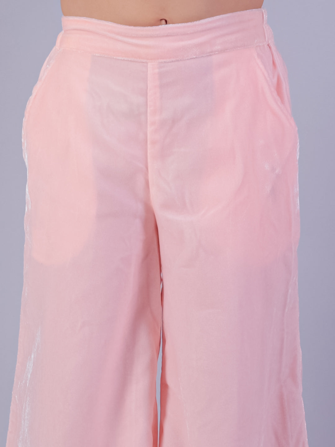 Glam Up Girls Multi Color Heart Print Top with Pink Pant Party Co-ordinate Set