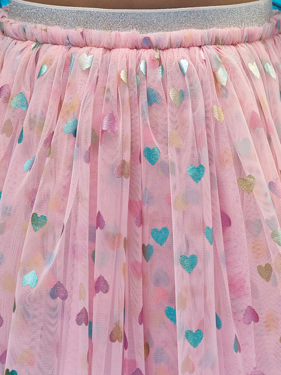 Rainbow Girls Blue Top with Pink Skirt Party Co-ordinate Set