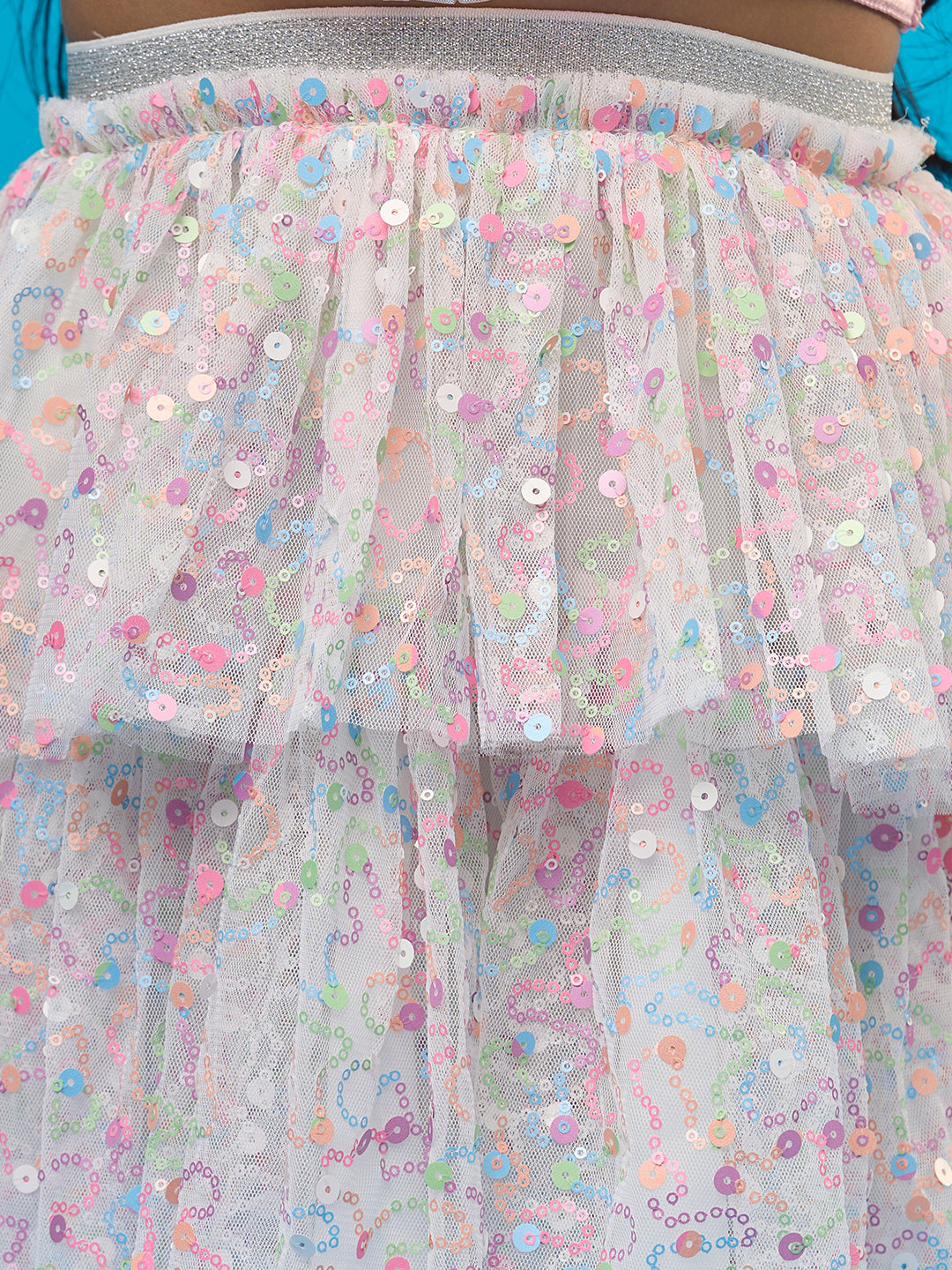 Rainbow Girls Pink 3D Flower Top And Skirt Party Co-ordinate Set