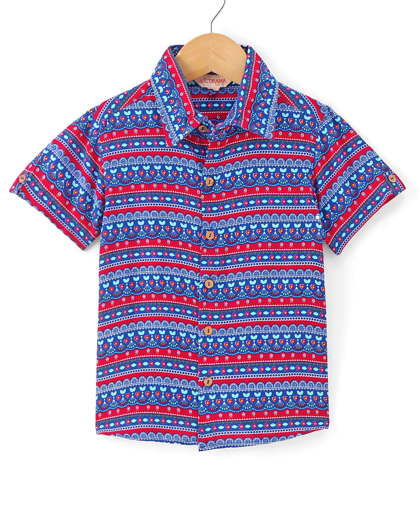 Sassy Boho Boys Blue Shirt from the sibling collection