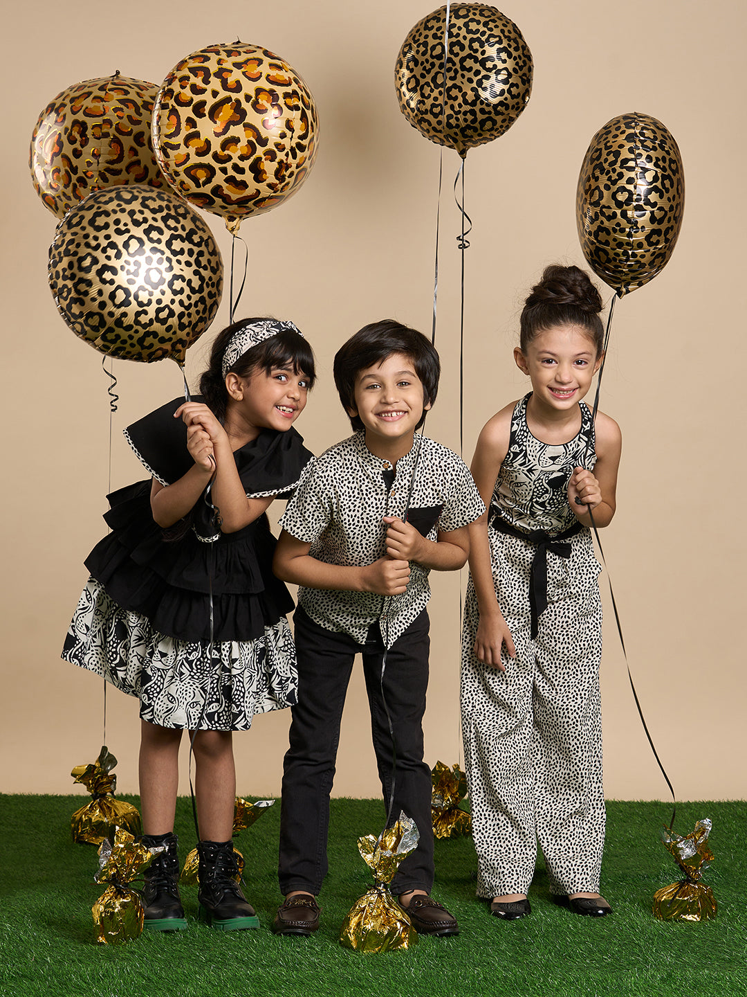 Roar at the Door Boys Brown Printed Shirt