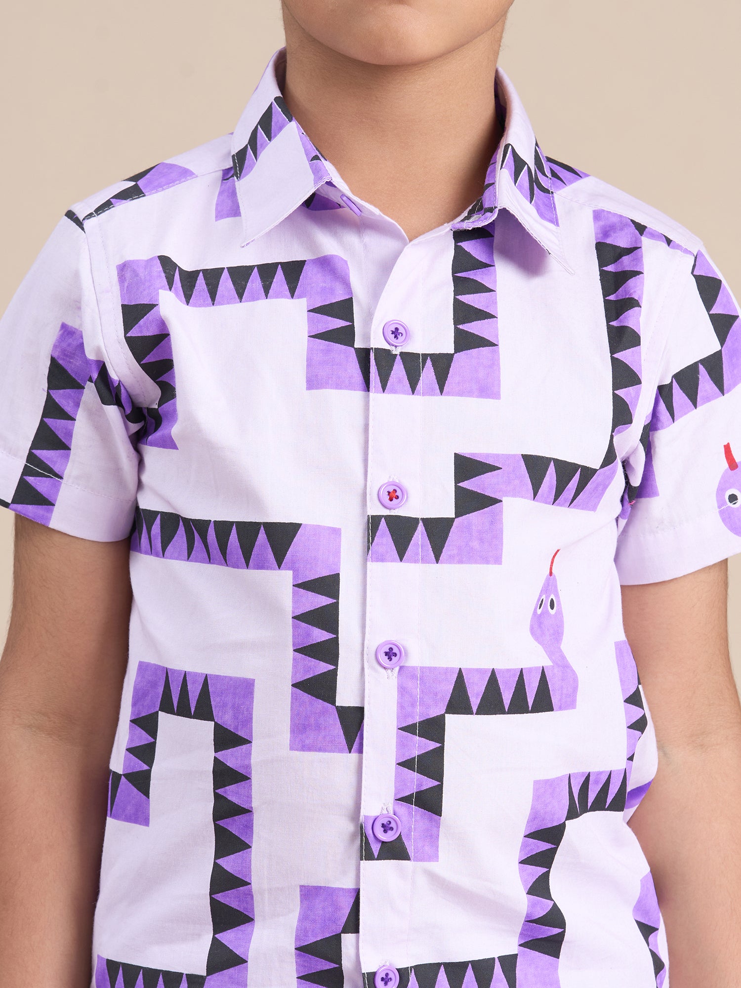 Board game inspired Boys Purple Table Print Shirt and Boxer Set