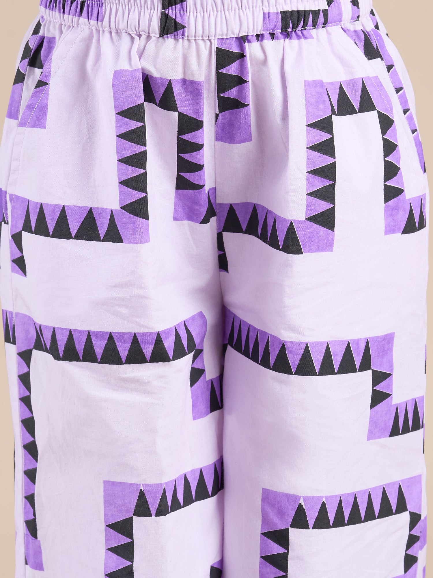 Board game inspired Girls Purple Table Print Top-Bustier and Pant Set