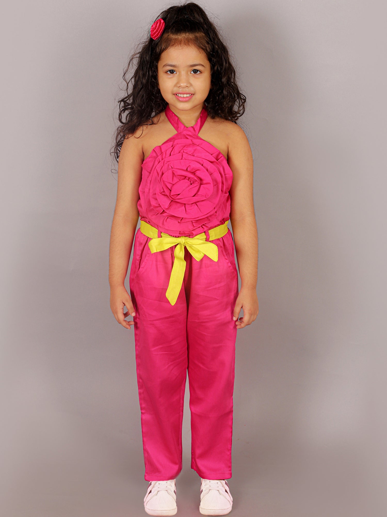 Girls Pink Co-ord sets with 3D rose on Top