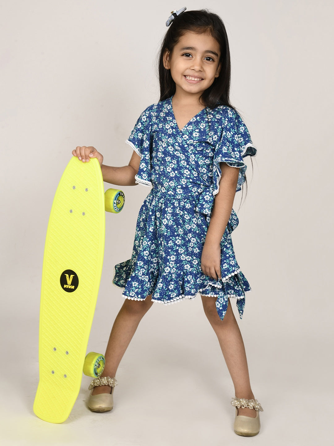 Sassy Boho Girls Blue crop Top with Skirt set from the sibling Collection