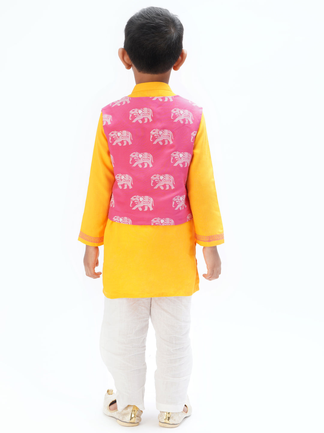 Trunk Tales Boys Yellow Kurta Jacket and pant