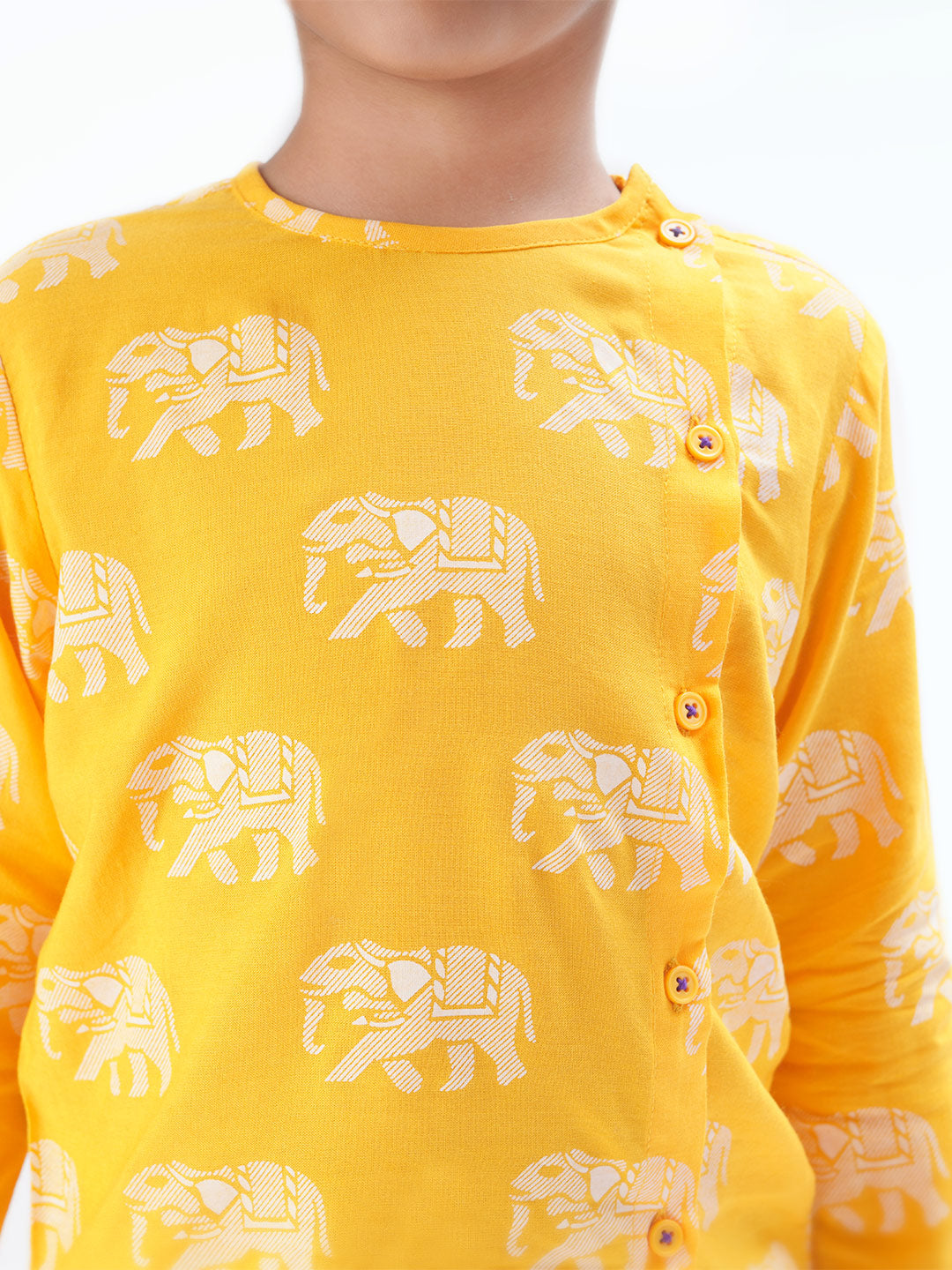 Trunk Tales Boys Yellow Kurta with Dhoti set