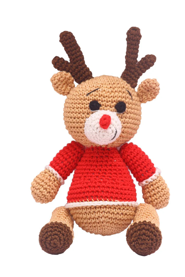 Handcrafted Amigurumi Christmas Soft Toy- boy reindeer