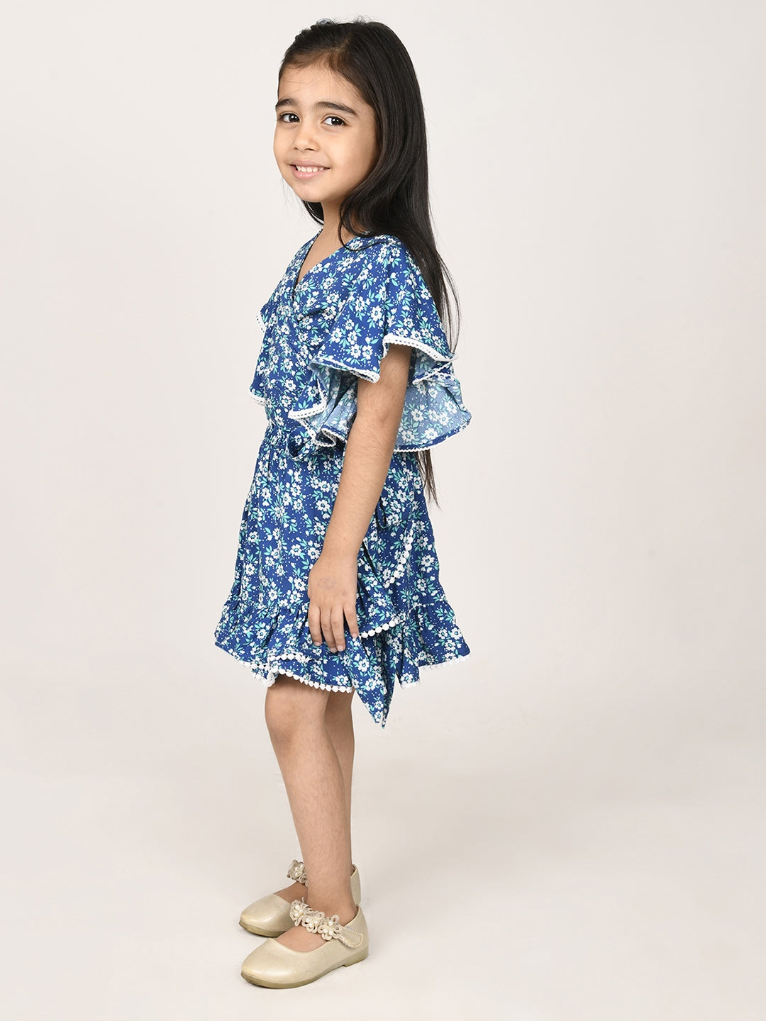 Sassy Boho Girls Blue crop Top with Skirt set from the sibling Collection