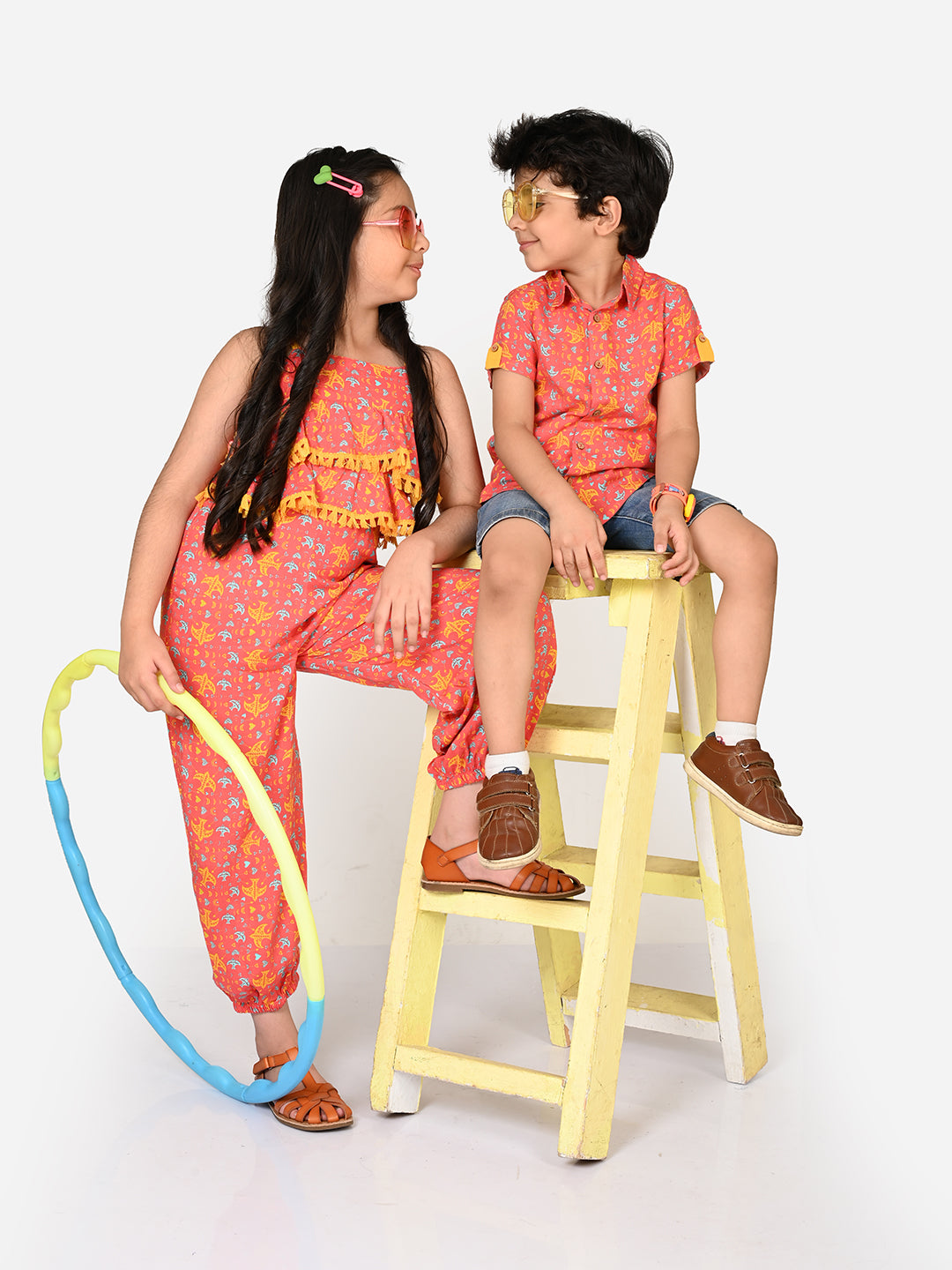 Sassy Boho Boys Orange Shirt from the sibling collection