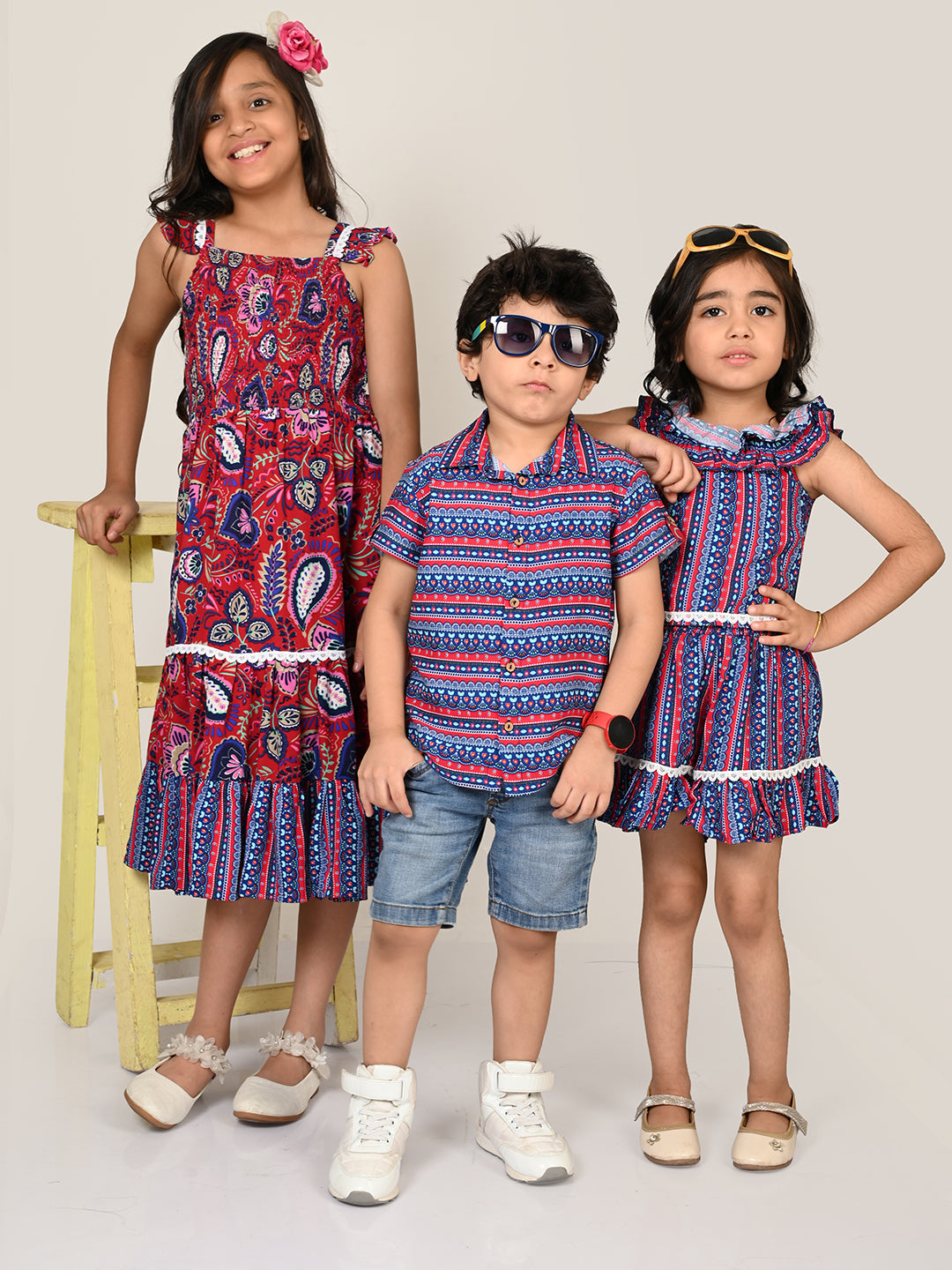 Sassy Boho Girls Purple Tiered Dress from the sibling collection