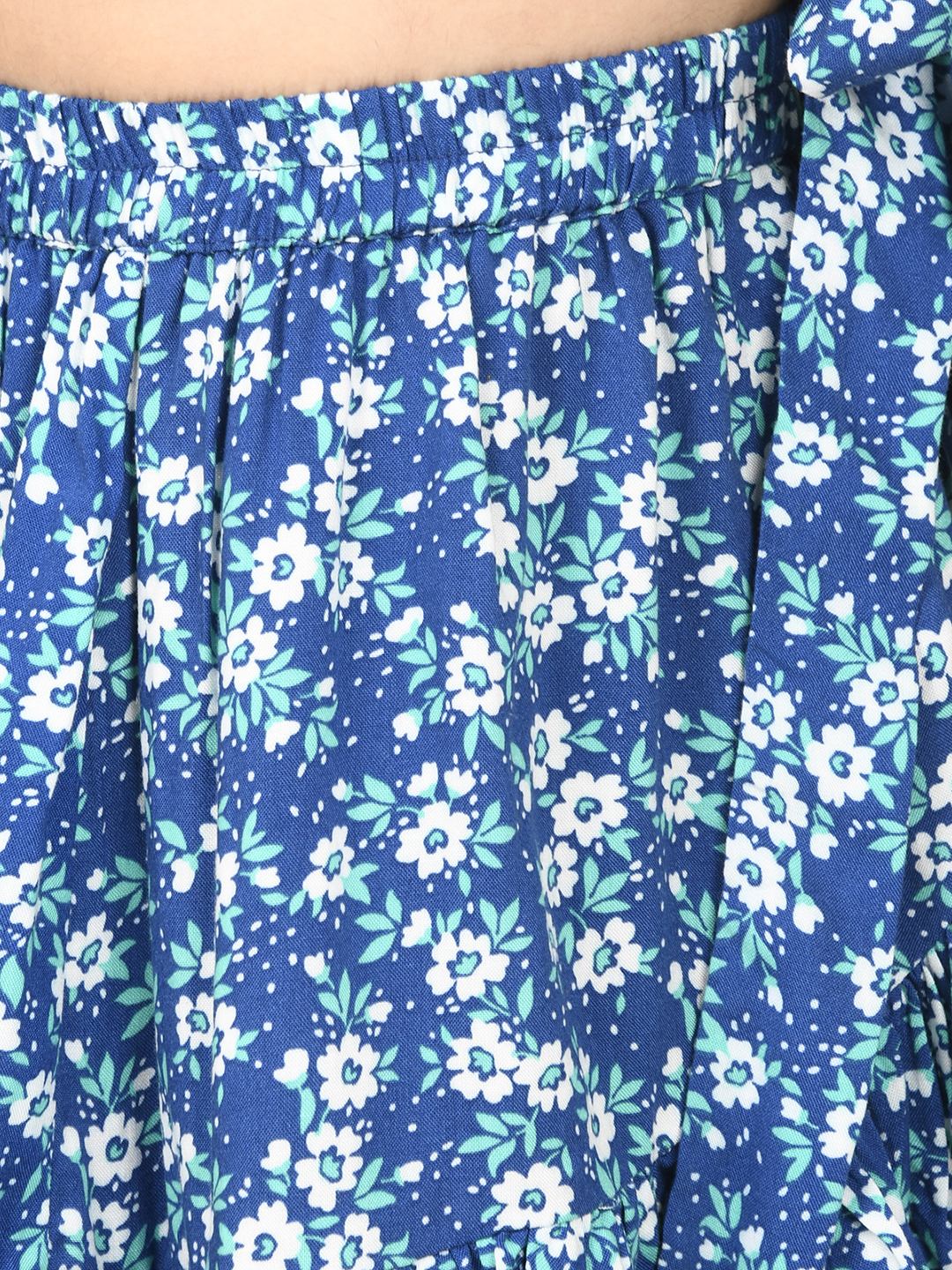 Sassy Boho Girls Blue crop Top with Skirt set from the sibling Collection