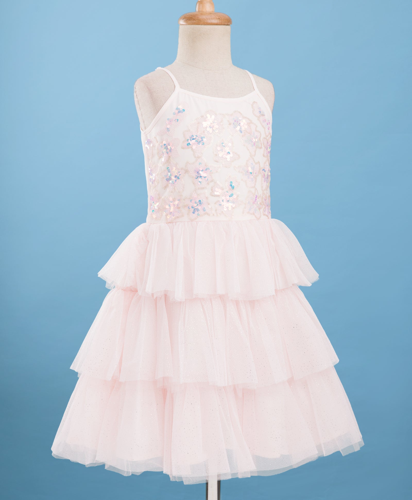 Razzle Dazzle Baby Pink Party Dress with Shrug for Girls
