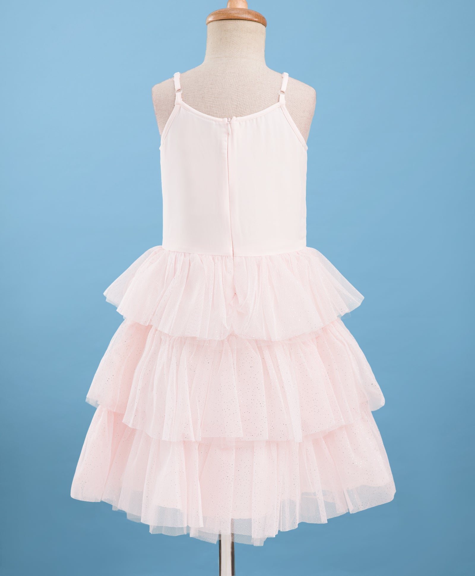 Razzle Dazzle Baby Pink Party Dress with Shrug for Girls