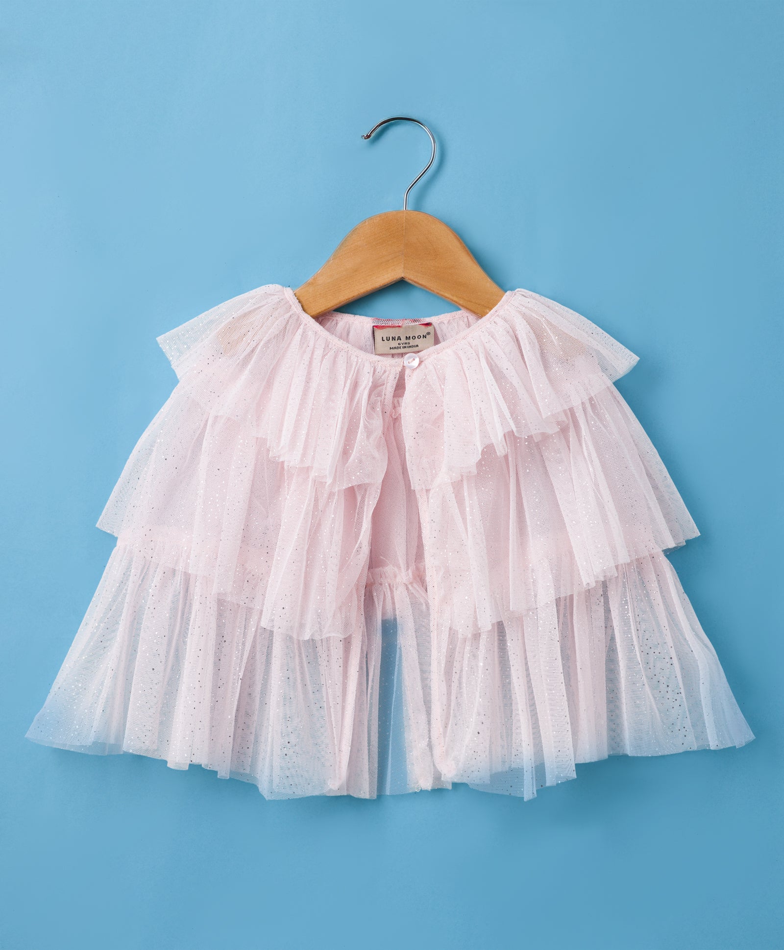 Razzle Dazzle Baby Pink Party Dress with Shrug for Girls