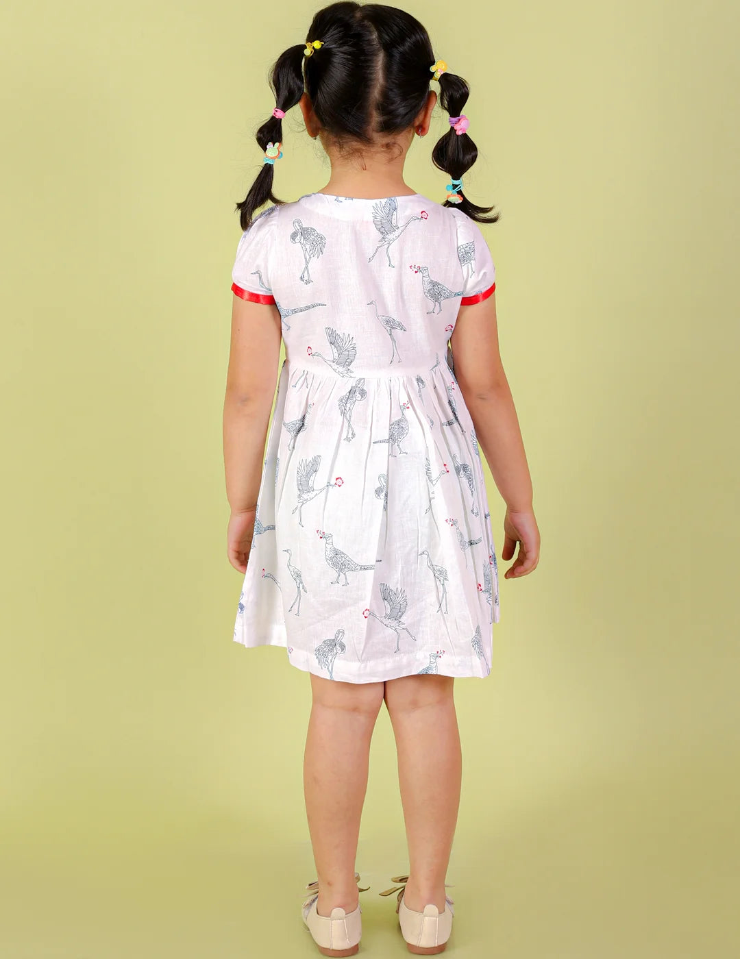 Girls Cotton Dress with wooden buttons