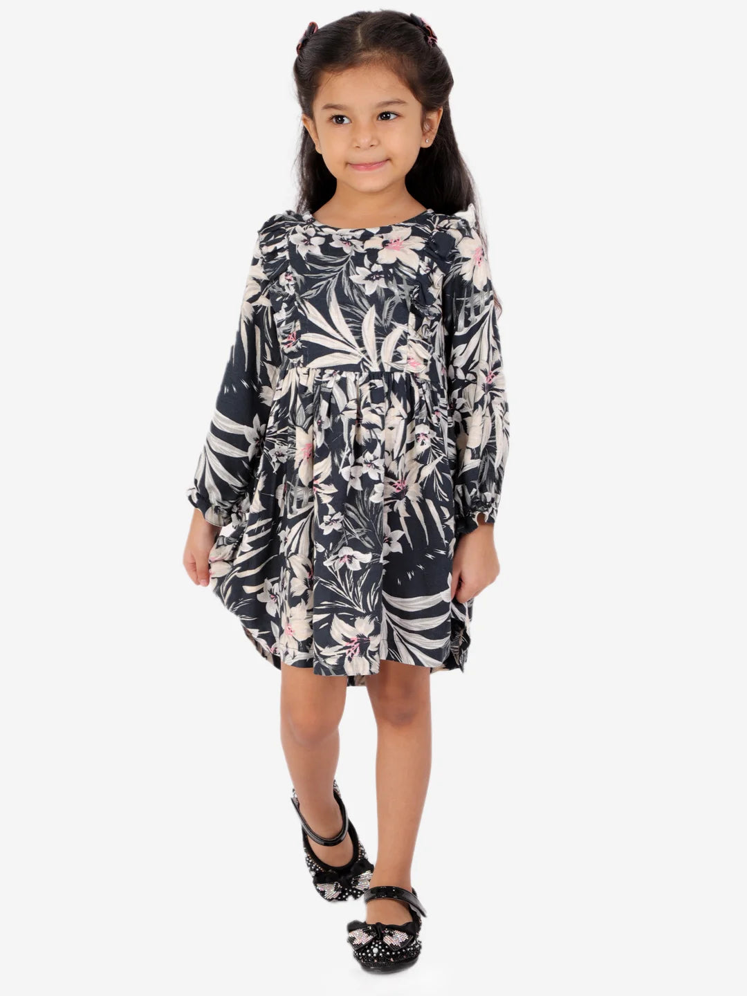 Girls printed casual Rayon dress